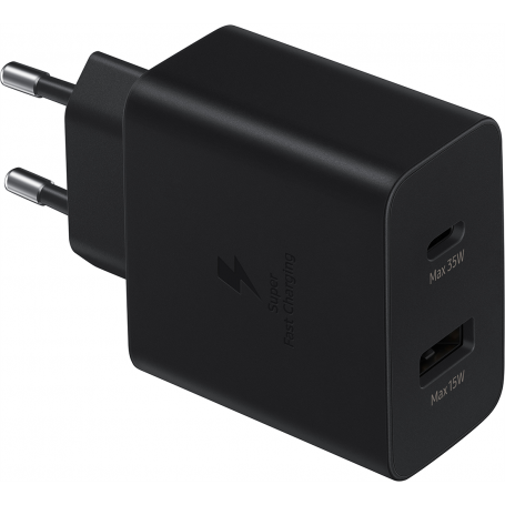 Samsung Original Chargeur 35W Duo PD 3.0 et USB C -EP-TA220NBEGEU Avec Packaging