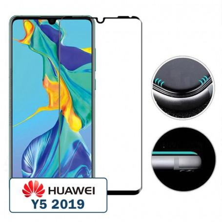 Protection antichoc verre trempé Huawei Y5 2019 Contour Noir Full Cover