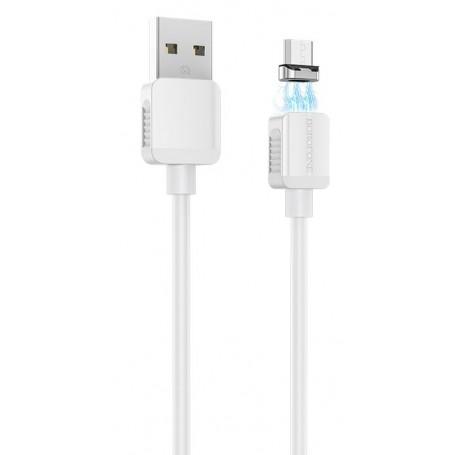 Borofone Câble Blanc BX57 Magnétique Micro USB 1 m Charge/ Sync 2.4A