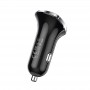 Borofone BZ15 Noir Auspicious Chargeur Allume-Cigare 4.8A - 2 Ports USB 2.4A