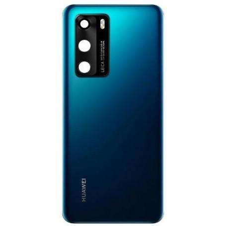 Vitre Arrière Bleue Huawei P40 Avec Lentille Caméra