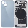 Vitre Arrière Bleue iPhone 14 Plus - Plaque Métal - NFC - Magsafe - Nappe Flash