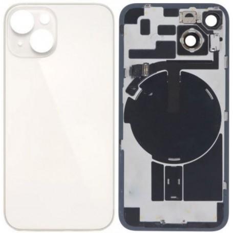 Vitre Arrière Blanche iPhone 14 Plus - Plaque Métal - NFC- Magsafe- Nappe Flash