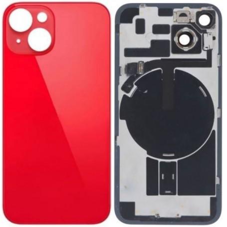 Vitre Arrière Rouge iPhone 14 Plus - Plaque Métal - NFC - Magsafe - Nappe Flash
