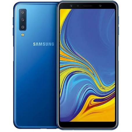 Téléphone Samsung A7 2018 Bleu 64 Go (Vitre Avant HS) TVA Classique