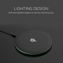 Chargeur Noir Sans Fil Avec Lumière Circulaire Douce 15W