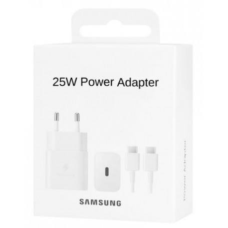 Samsung Original Chargeur USB C 25W+Cable USB-C Vers USB-C 3A 1m Avec Packaging