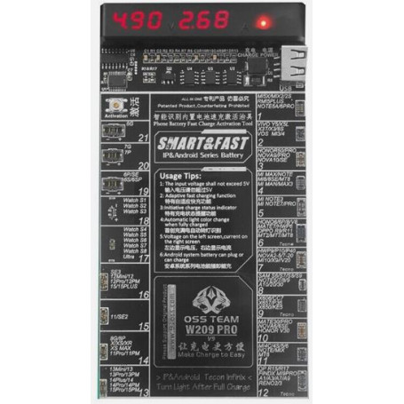 Activateur de Batterie OSS TEAM W209 PRO V9 Android et iPhone 6 à 17 Pro Max