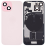 Vitre Arrière Rose iPhone 15 Plus - Plaque Métal - NFC - Magsafe - Nappe Flash