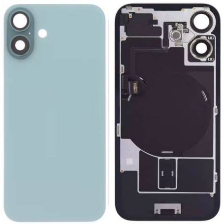 Vitre Arrière Sarcelle iPhone 16 Plus Plaque Métal - NFC - Magsafe - Nappe Flash