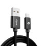 Promobile Câble USB Type-A vers USB Type C Nylon (1m) Noir (Packaging Souple)