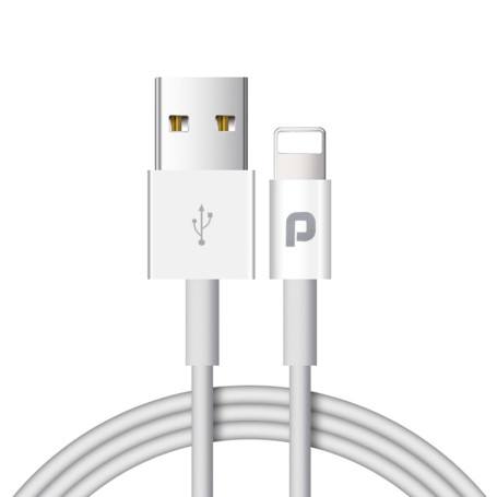 Promobile Câble USB Type-A vers Lightning TPE (2m) Blanc (Packaging Souple)