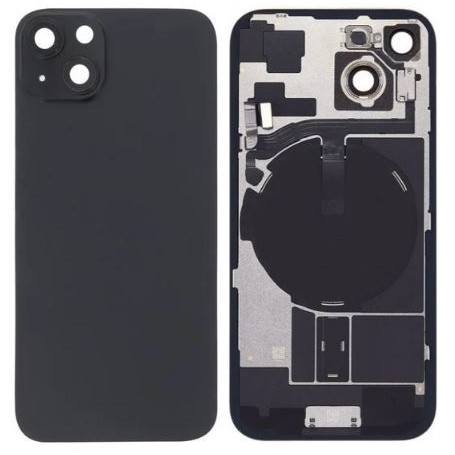 Vitre Arrière Noire iPhone 15 Plus - Plaque Métal - NFC - Magsafe - Nappe Flash