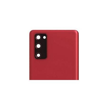 Vitre Arrière Rouge S20 FE 5G (G781F) Avec Lentille Caméra Samsung