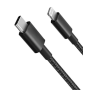 Promobile Câble Type-C vers Lightning Nylon (1m) Noir (Packaging Souple)