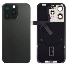 Vitre Arrière Noir iPhone 15 Pro Max Plaque Métal - NFC - Magsafe - Nappe Flash