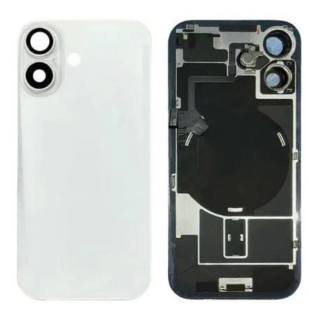 Vitre Arrière Blanche iPhone 17 Avec Plaque Métal - NFC - Magsafe - Nappe Flash