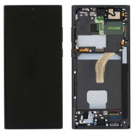 Ecran Noir S22 Ultra 5G (S908B) Oled Samsung Avec Chassis