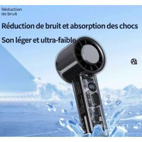 Ventilateur Portable Noir et Transparent Recheargable 3000 mAh Ice