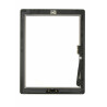 Vitre tactile blanche prémontée avec bouton home, support caméra et adhésif iPa
