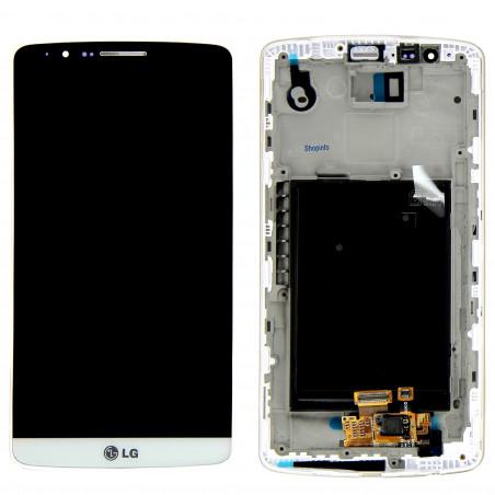 Ecran LG G3 complet avec chassis blanc - D855