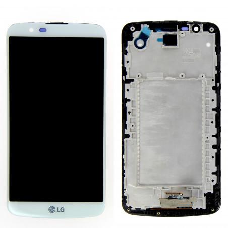 Ecran LG K10 complet avec chassis blanc - K10