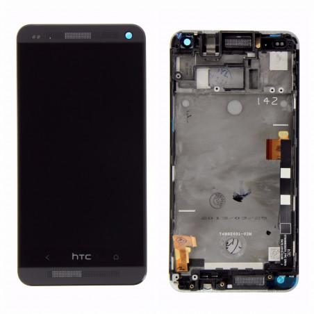 Ecran HTC One M7 complet avec chassis noir