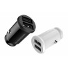 Mini chargeur allume-cigare carbone USB 2.4A Noir - 2 Ports - 5V - Safari P2