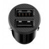 Mini chargeur allume-cigare carbone USB 4.8A Noir - 2 Ports - 5V - Safari P4