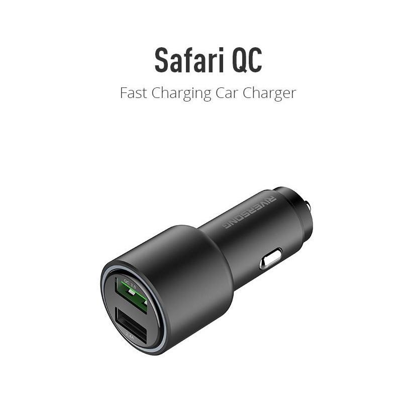 Riversong Safari QC Chargeur Allume-Cigare USB 4.8A Noir - 2 Ports -  PD-QC3.0 - MYPART
