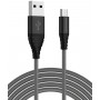 Riversong Câble Micro USB Noir Alpha S Nylon Charge Rapide 2.4A Charge/ Sync 1M