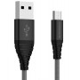 Riversong Câble Micro USB Noir Alpha S Nylon Charge Rapide 2.4A Charge/ Sync 1M