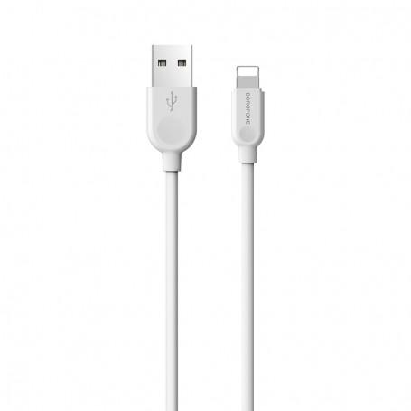Borofone Câble Blanc BX14 Lightning 2 m Charge/ Sync 2.4A