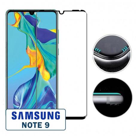Protection antichoc verre trempé full cover Samsung Note 9 contour black
