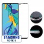 Protection antichoc verre trempé full cover Samsung Note 9 contour black