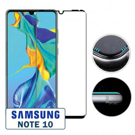 Protection antichoc verre trempé full cover Samsung Note 10 contour black