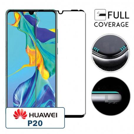 Protection antichoc verre trempé Huawei P20 contour noir