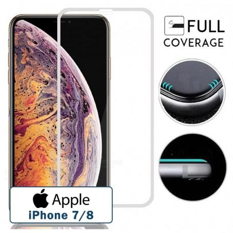 Protection antichoc verre trempé iPhone 7 / 8 contour blanc