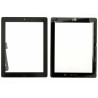 Vitre tactile noire prémontée avec bouton home, support caméra et adhésif iPad 