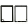 Vitre tactile noire prémontée avec bouton home, support caméra et adhésif iPad 
