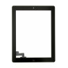 Vitre tactile noire prémontée avec bouton home, support caméra et adhésif iPad 
