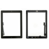 Vitre tactile noire prémontée avec bouton home, support caméra et adhésif iPad 