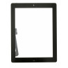 Vitre tactile noire prémontée avec bouton home, support caméra et adhésif iPad 