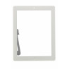 Vitre tactile blanche prémontée avec bouton home, support caméra et adhésif iPa