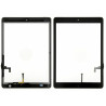 Vitre tactile noire prémontée avec bouton home, support caméra et adhésif iPad 
