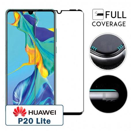 Protection antichoc verre trempé Huawei P20 Lite Contour Noir Full Cover