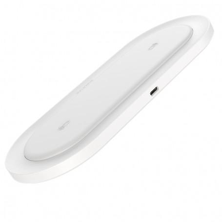 Borofone BQ7 Prominent Double Chargeur Blanc Sans Fil 10W Qi