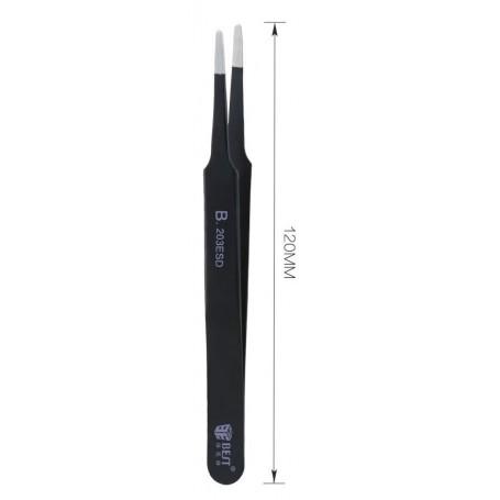 Best Pince de Précision Droite Noire Bout Plat 120 mm (B-203-ESD)