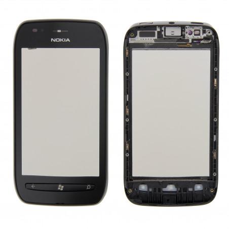 Vitre noire avec frame pour NOKIA Lumia 710